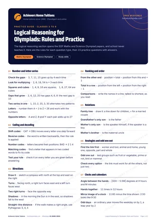 First page of the free Logical Reasoning for Olympiads: Rules and Practice PDF